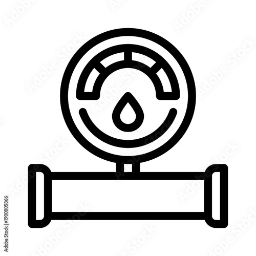 low water meter line icon