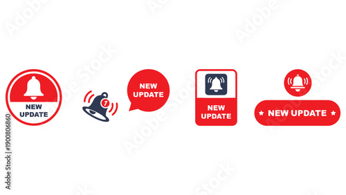 A set of notification icons indicating a new update is available