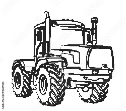 The symbol of a pixel tractor.