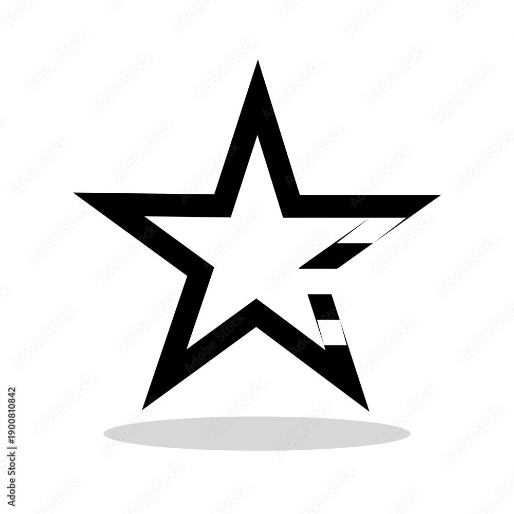 Fototapeta premium Star us flag icon with shadow