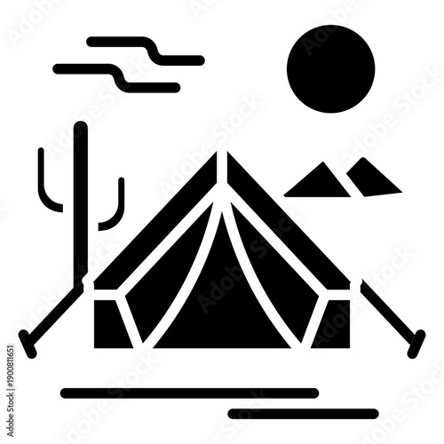 Desert Tent Vector Icon