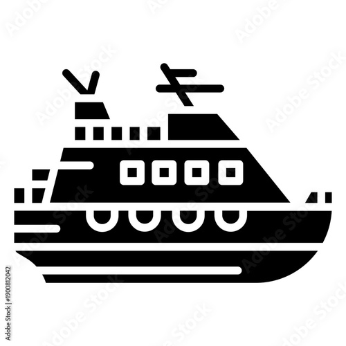 Cruise Lifeboat Vector Icon