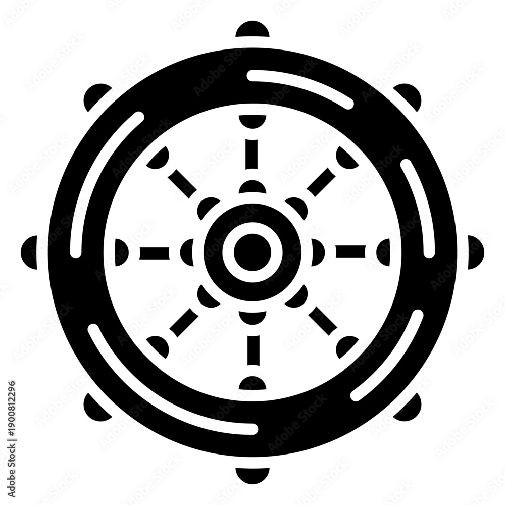 Obraz premium Ships Wheel Vector Icon