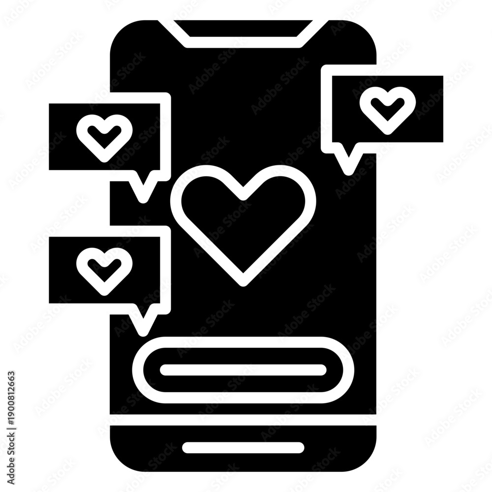 Fototapeta premium Love Chatroom Vector Icon