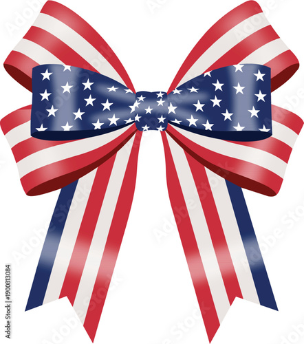 Forth of July American Independence Day Flag Bow Decoration 