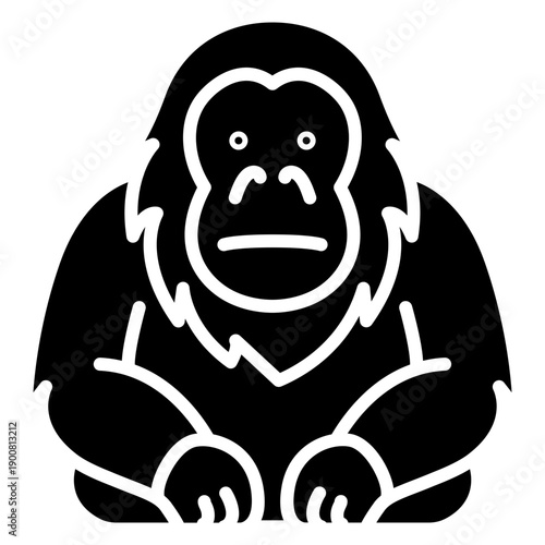 Orangutan Vector Icon