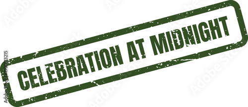 Marking Exciting Moments and Festive Countdown Events with a Green Midnight Celebration Stamp