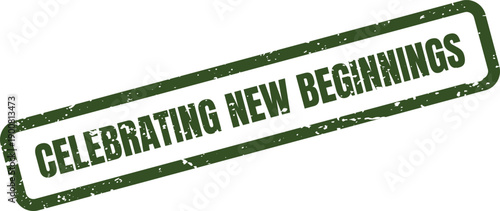 Commemorating Fresh Starts and Exciting Journeys with a Distressed Green New Beginnings Stamp