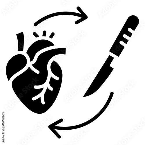 Heart Transplant Vector Icon