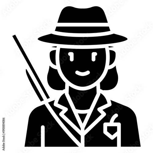 Hunter Female Vector Icon