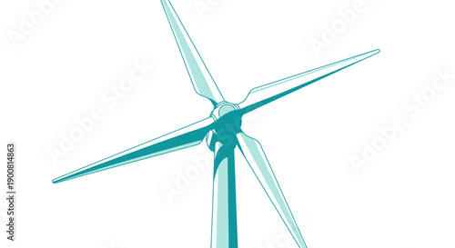 Modern Wind Turbine Icon Illustration. Renewable Energy Generator Concept. Clean Power and Sustainability Vector Graphic.