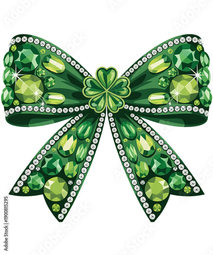 St. Patrick’s Day Rhinestone Bow PNG
