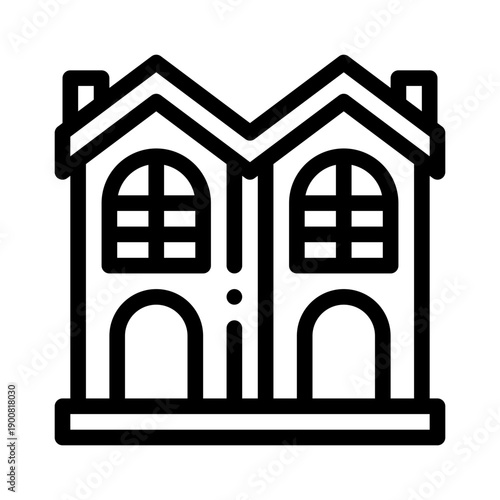 Foto townhouse line icon