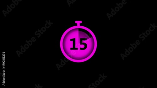 Clock countdown timer 20 seconds animation. 20 to 0 seconds timer with stopwatch frame. 20 second countdown timer, Countdown video.