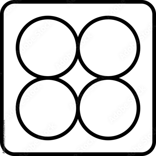 Εκτύπωση καμβά Four evenly spaced circles in a square