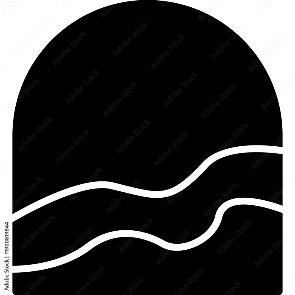 Fototapeta premium Arched frame with layered curved base