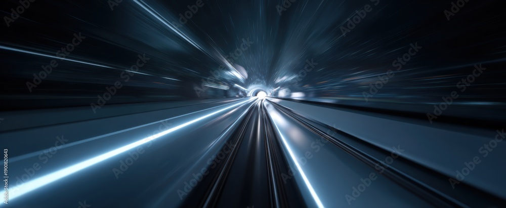 Fototapeta premium hyperloop pod zooming like a comet in a vacuum tunnel transportation future