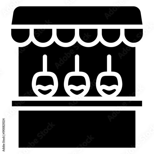 Toffee Apple Stall Vector Icon