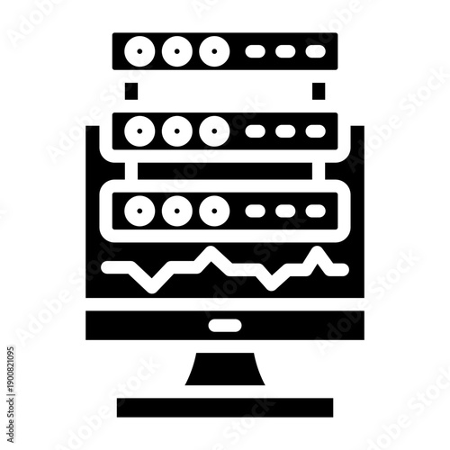 Server Monitoring Vector Icon