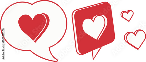 Social Media Heart Icons and User Interaction Elements