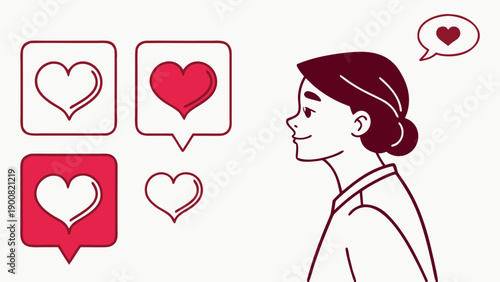 Social Media Interactions and Profile Love Vector Illustration
