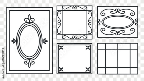 Elegant Black and White Decorative Frame and Border Collection