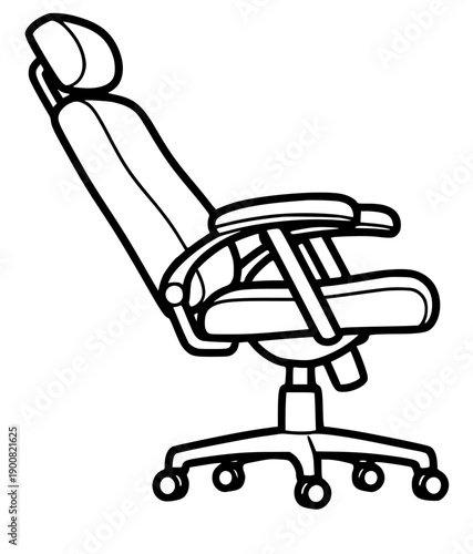 Ergonomic Office Chair with Headrest and Wheels for Comfortable Seating and Workstation Setup