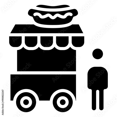 Hot Dog Stall Vector Icon