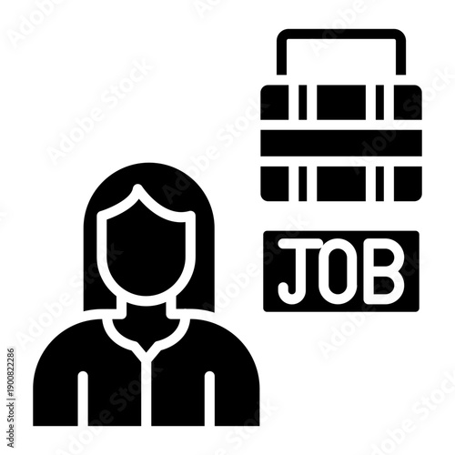 Job Seeker Female Vector Icon