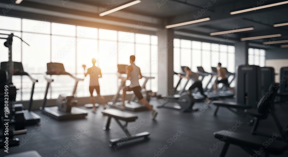 Fototapeta premium Bright and Spacious Modern Gym Interior with Minimalist Equipment and Serene Workout Atmosphere