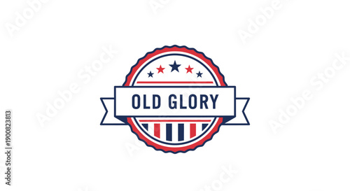 Old Glory Emblem with Patriotic Stars and Stripes Design