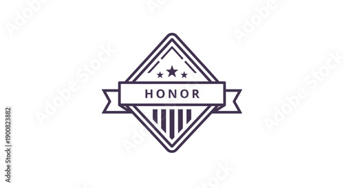 Honor Badge Emblem with Stars and Stripes Design