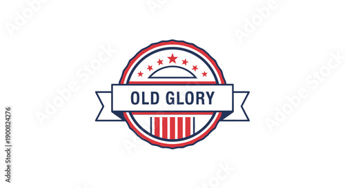 Vintage patriotic badge design with bold stripes and stars emphasizing classic Americana feel perfect for branding or themed