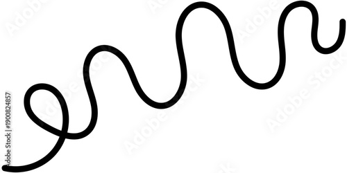 Flowing black squiggle lines form tangled wavy curves and loops in hand-drawn freehand style perfect for seamless pattern design and abstract backgrounds