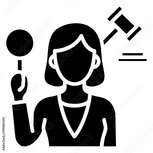 Auction Guest Female Vector Icon