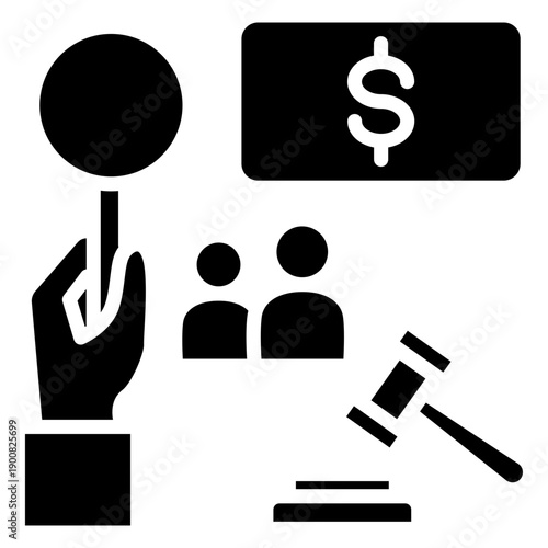 Auction Fundraiser Vector Icon