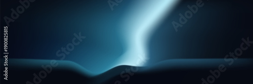 Dark blue background glowing light blue ray spotlight stage studio backdrop product placement abstract template design