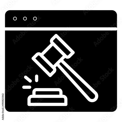 Auction Website Vector Icon