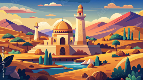 Very beautiful view of Sidi Abaz monument in Ghardaia, highlighting traditional M’Zab architecture, desert tones, and the unique cultural heritage of southern Algeria.