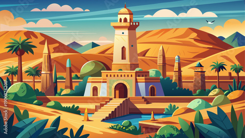 Very beautiful view of Sidi Abaz monument in Ghardaia, highlighting traditional M’Zab architecture, desert tones, and the unique cultural heritage of southern Algeria.