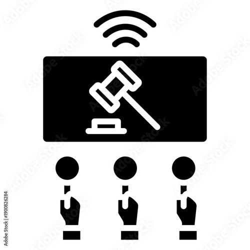 Live Bidding Vector Icon