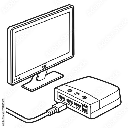 Computer monitor connected to a usb hub for extended connectivity options