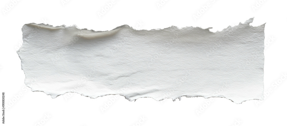 Naklejka premium A rectangular, torn piece of white paper against a black background. Textured and distressed