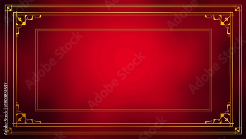 gold frame on red velvet background