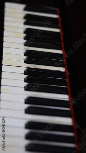 piano keys close up