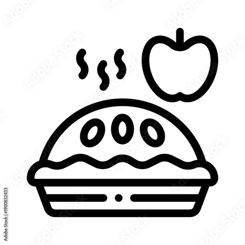 apple pie line icon