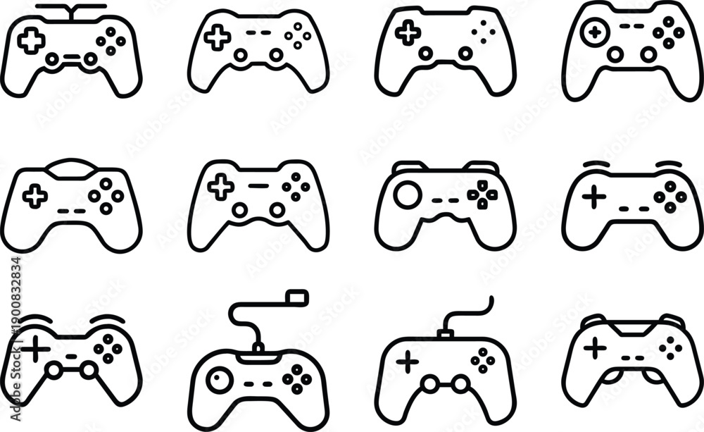 Obraz premium sports and fitness stick figure line icons mega set with running, jumping, cycling, gym workout and athletic activity symbols in outline style