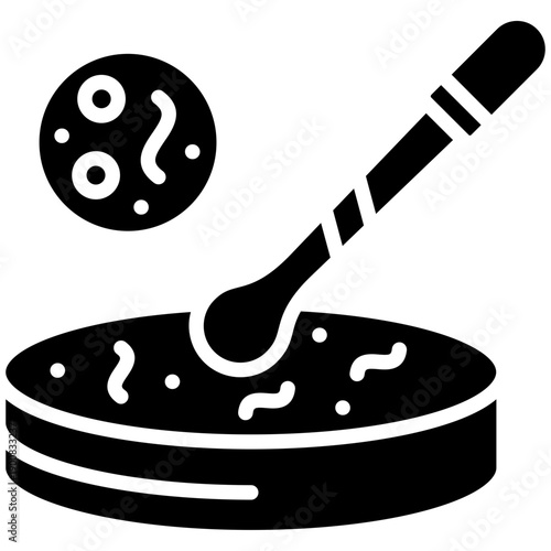 Bacteria Petri Dish Vector Icon