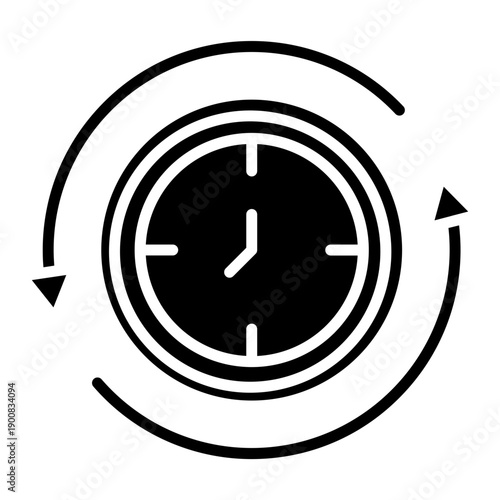 Round The Clock Vector Icon