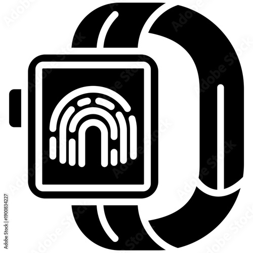 Biometric Smart Watch Vector Icon